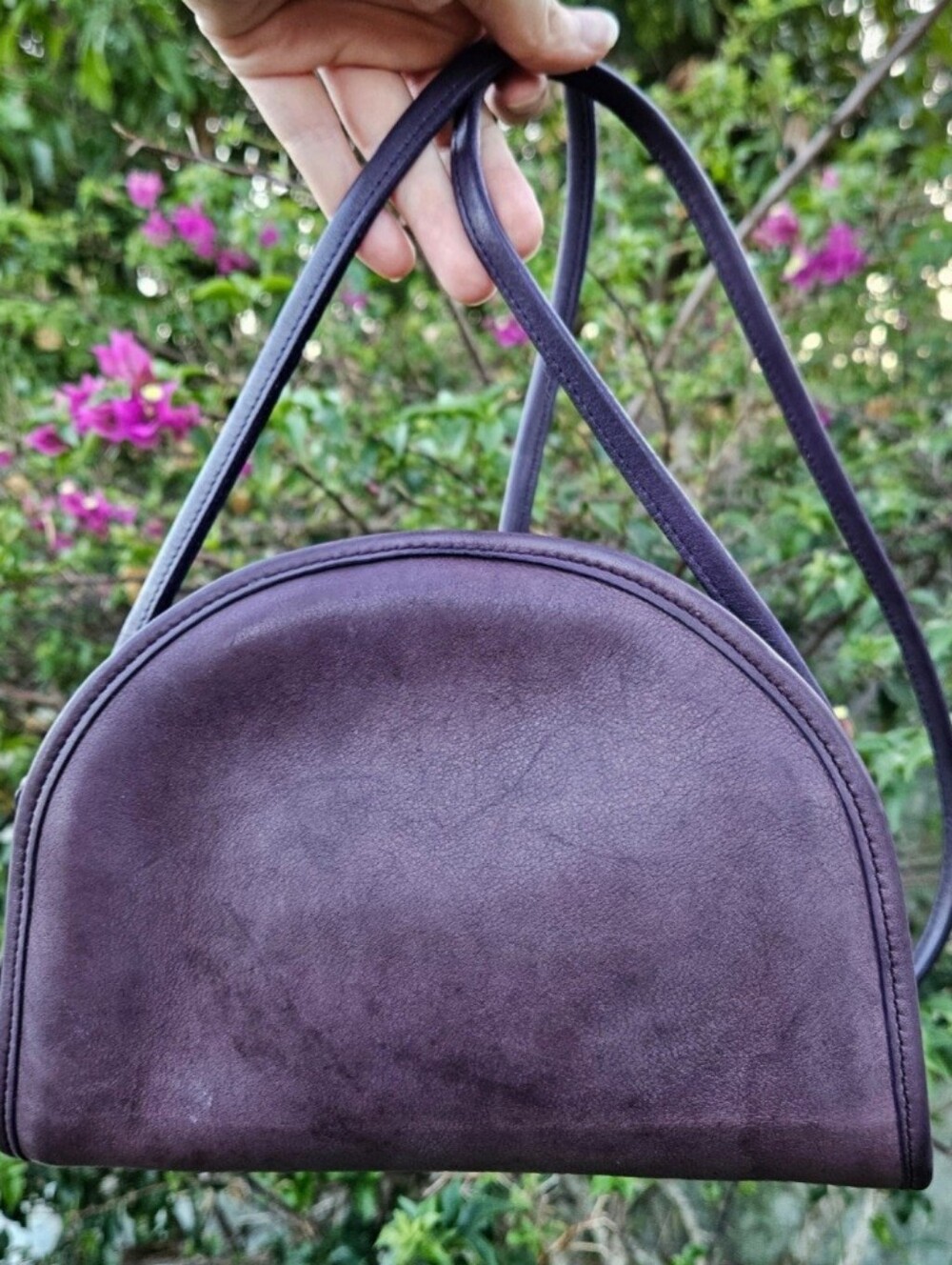 Vintage Coach 9911 Kimball Zip Purple Glove Tanned Leather USA Pre-1994 Rare